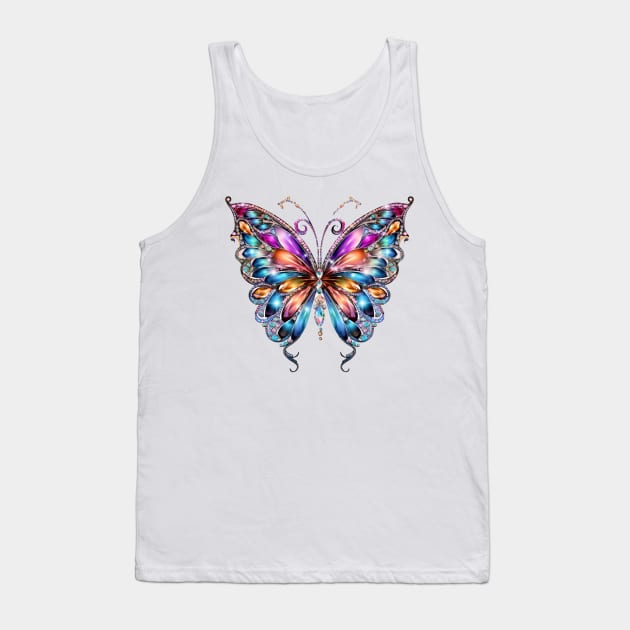 Bejeweled Butterfly #1 Tank Top by Chromatic Fusion Studio